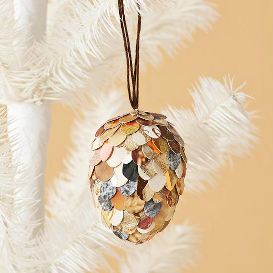 Paper Pincone Christmas Ornament