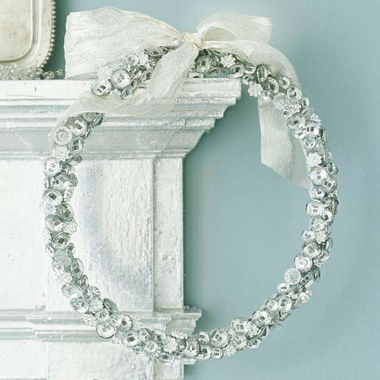 Silver gems wreath