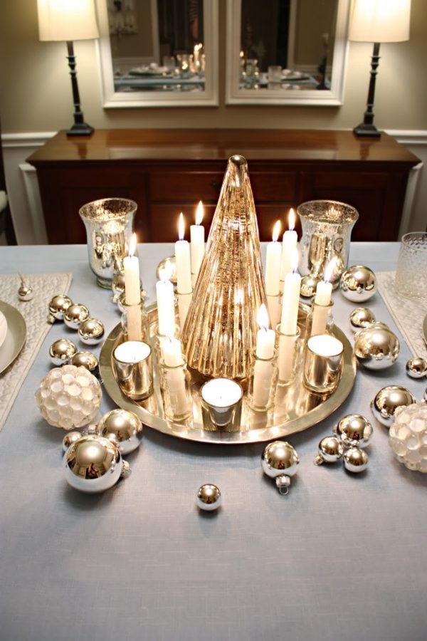 Silver gold setting Christmas ideas DIY decorations