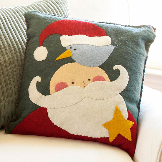 Snowman Santa Claus decorative pillow beautiful crafts