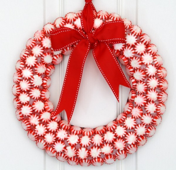 Tasty and creative peppermint candy wreath