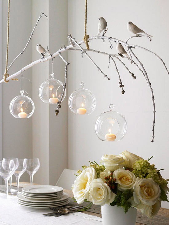 a bare branch to use as a chandelier