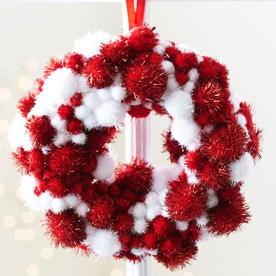 a-miniature-homemade-pom-pom-christmas-wreath