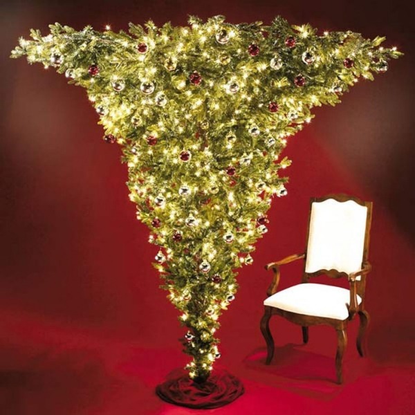 bold unusual christmas tree upside down