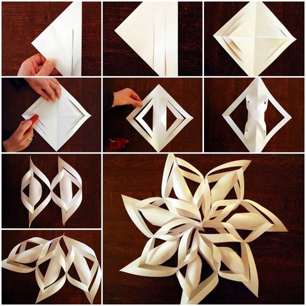 craft ideas DIY paper snowflake 