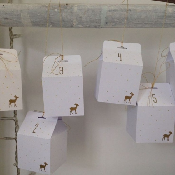 christmas decoration ideas advent white gift boxes