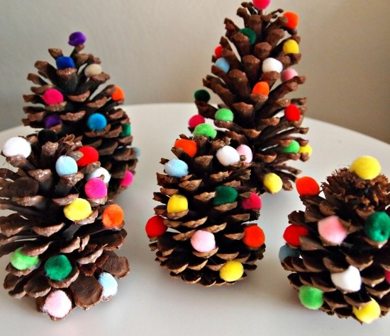 christmas mantel decoration pinecone trees