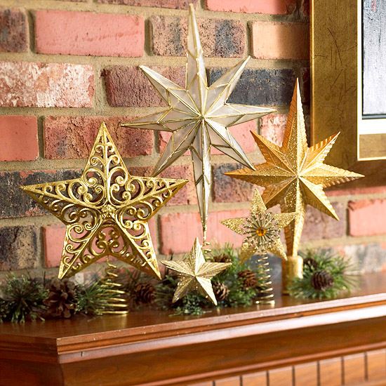christmas mantel decoration stars