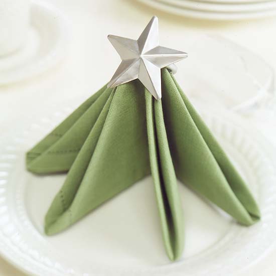 christmas napkin folding accent star