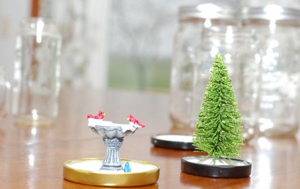 crafting a homemade snow globe plastic ornaments