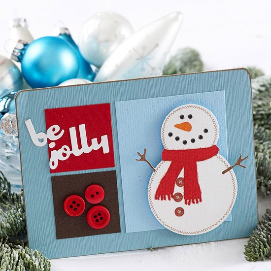 a snowman picture red buttons decoration