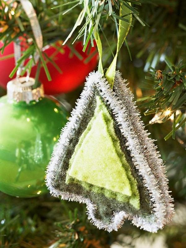 creative Christmas crafts ideas for kids adults felt tree ornaments ideas