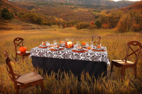 creative and stylish thanksgiving decor open air orange colour