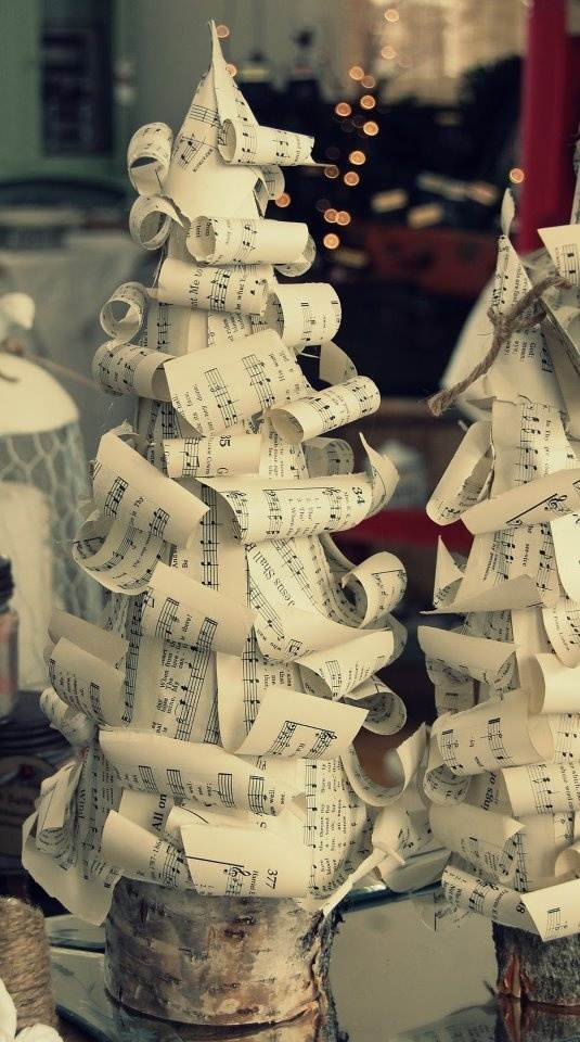creative crafts ideas tree made of music sheets