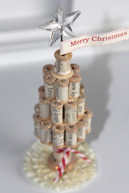 creative christmas crafts ideas tree made of spools