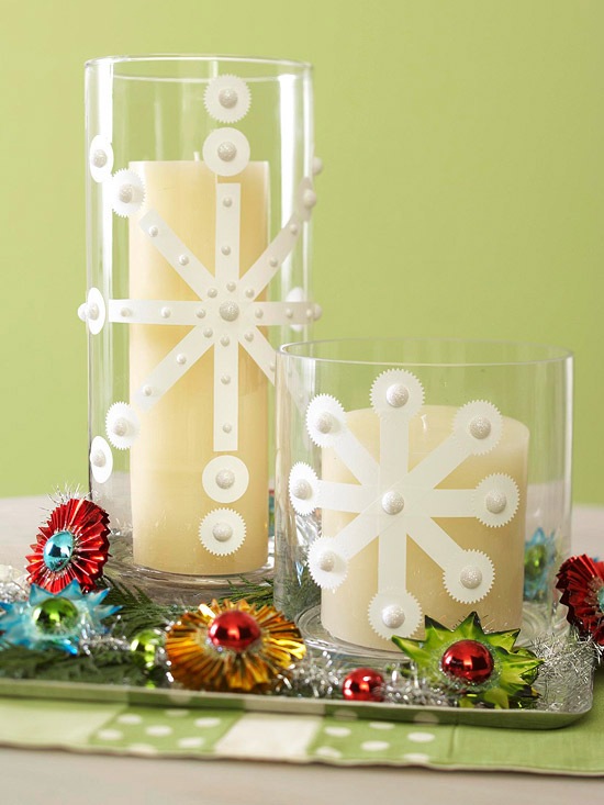 creative decoration ideas snowflake glasses candleholders