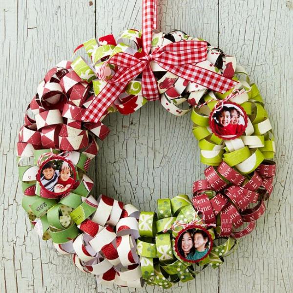 customised wreath with family pictures