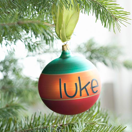 easy christmas crafts children personalized tree ornament stick paper letters