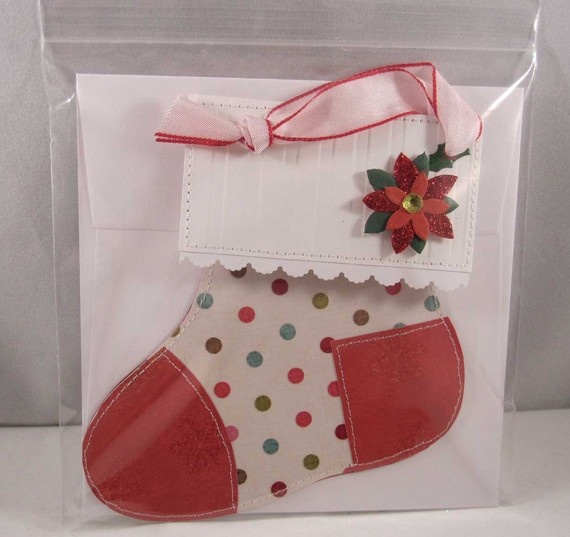 christmas decoration gift crafts stocking card holder poinsettia decoration