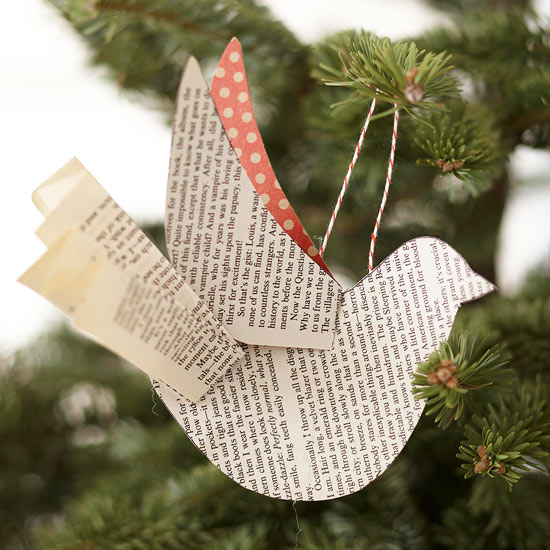 easy to make paper bird tree ornament