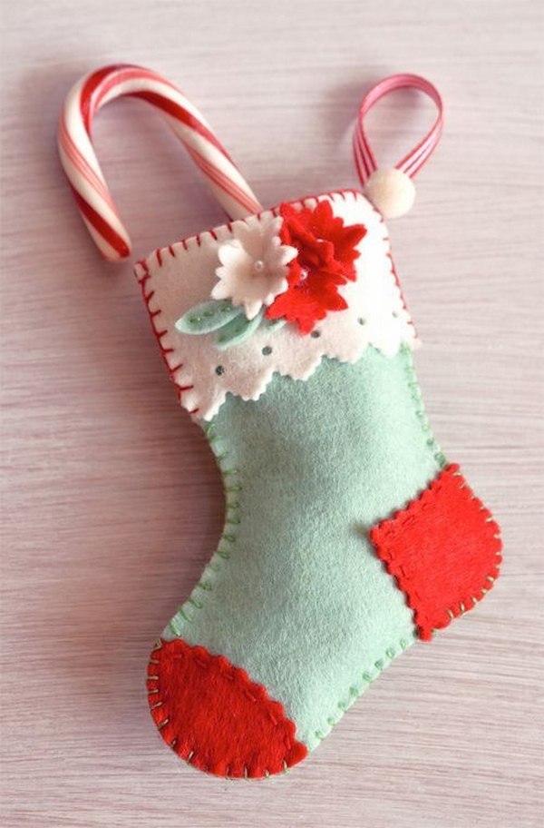 felt crafts christmas ideas stocking gift card holder