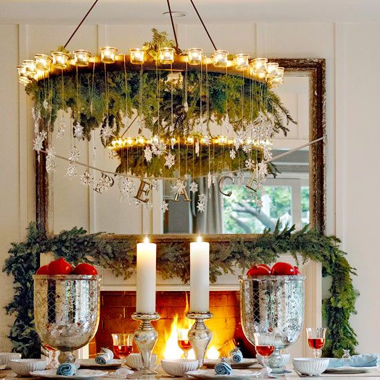 festive focal point chandelier garland
