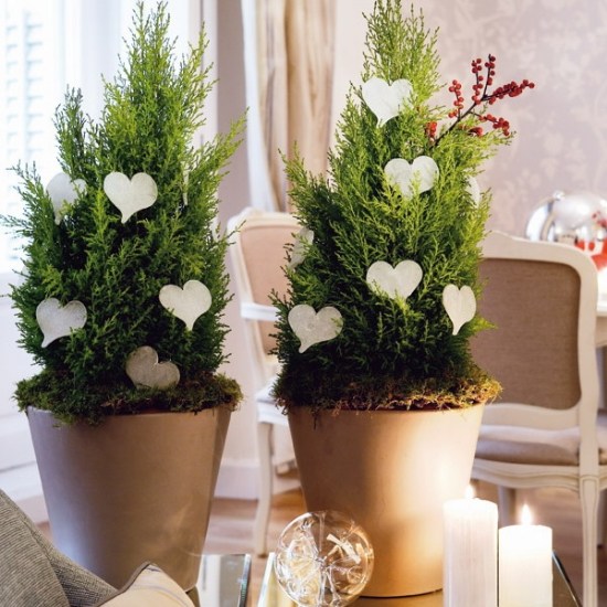flower home christmas decorating ideas tree with hearts