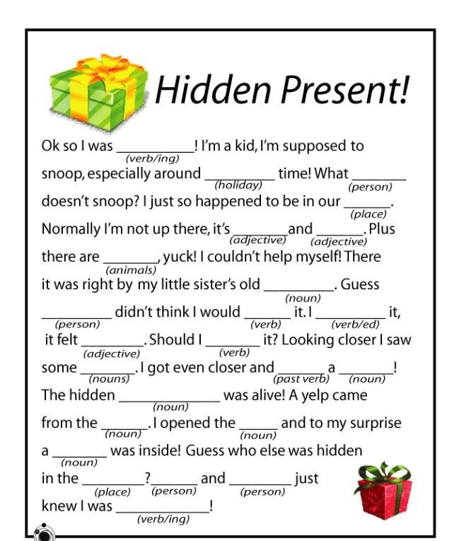 Christmas Word Games For Adults Printables