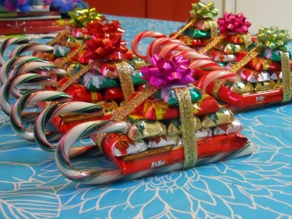 homemade christmas gifts ideas candy sleighs