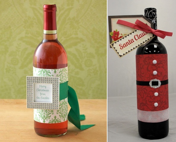 wine wrapping stylish personal greeting red ribbon