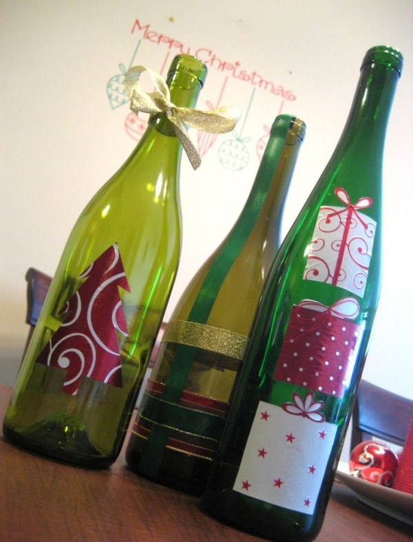 how to wrap the Christmas wine glue seasonal pictures 