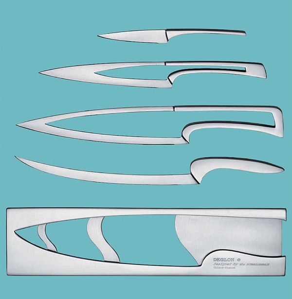 kitchen knife set deglon meeting four knives and holder