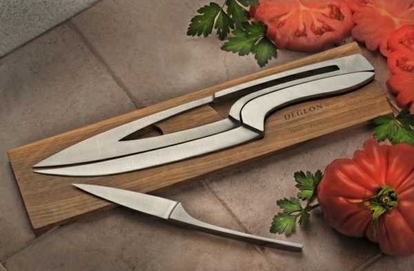 modern design kitchen knives set wooden holder