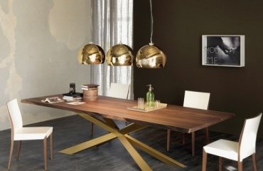modern -dining table- design-Cattelan-Italia-solid- wood-top