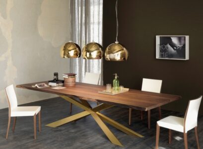modern -dining table- design-Cattelan-Italia-solid- wood-top