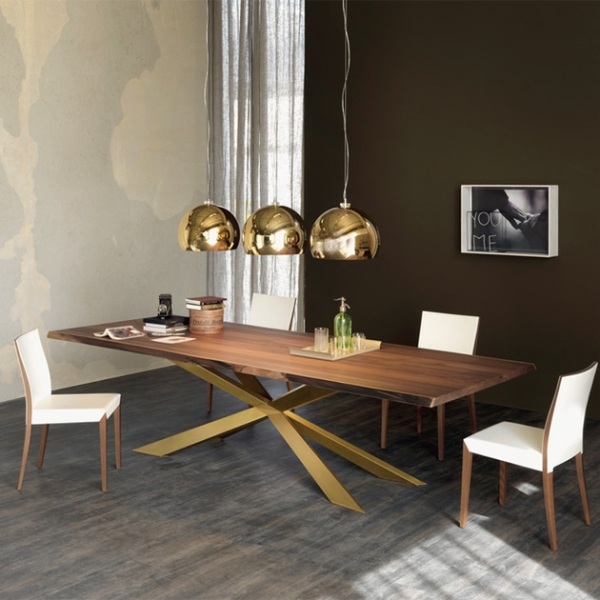modern dining table design Cattelan Italia solid wood top