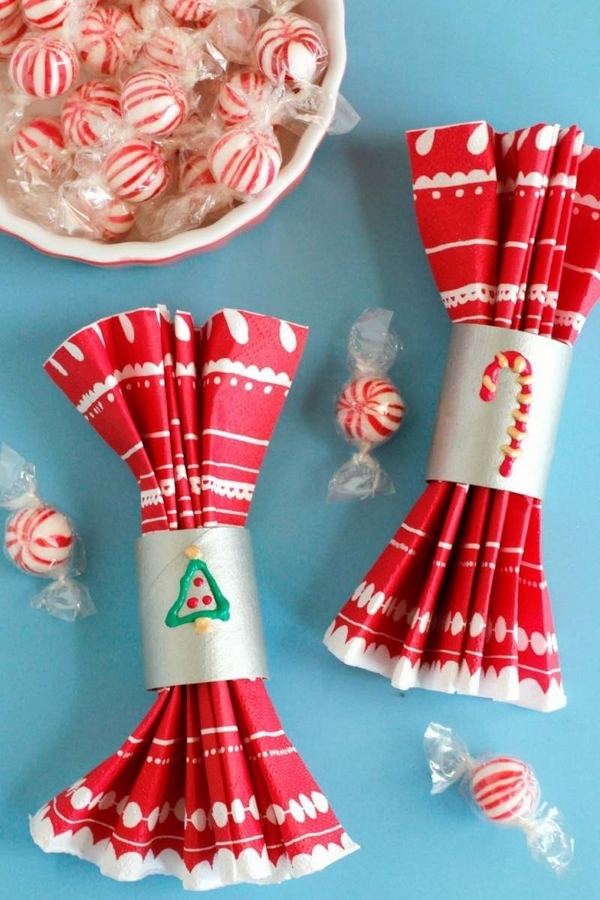napkin ring christmas table decoration idea kids paper crafts