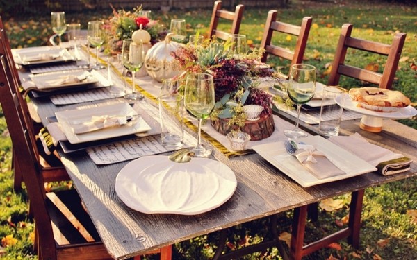 outdoor Thanksgiving decoration ideas thanksgiving table settings ideas