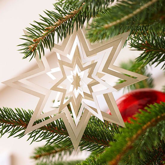 paper snowflake star shaped ornament