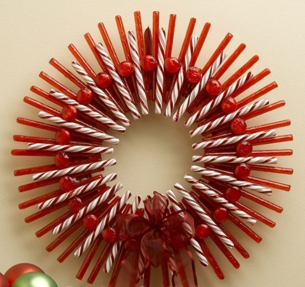 creative peppermint candy door wreath