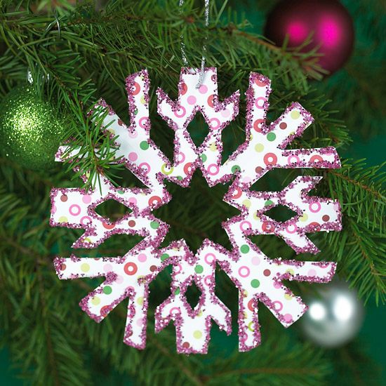 bright snowflake christmas paper ornament
