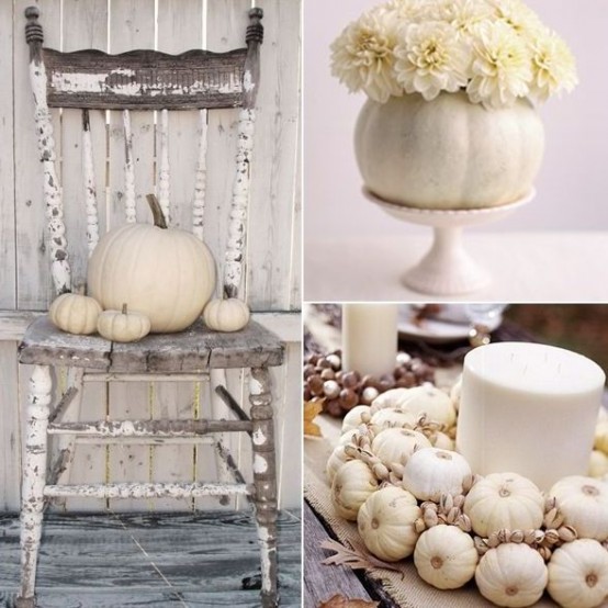 rustic style white decoration ideas for thanksgiving