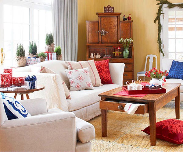 simple decoration living room potted firs