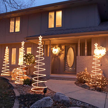 white shaped tree lights