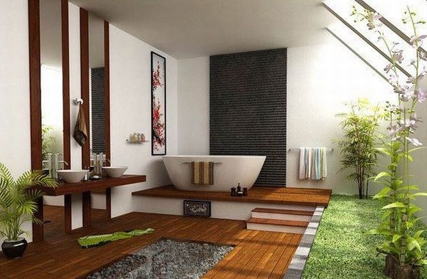 decor elements freestanding bathtub wood tile accessories