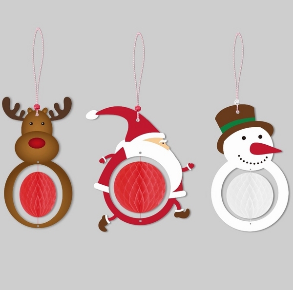 Santa Claus snowman deer christmas paper craft ideas