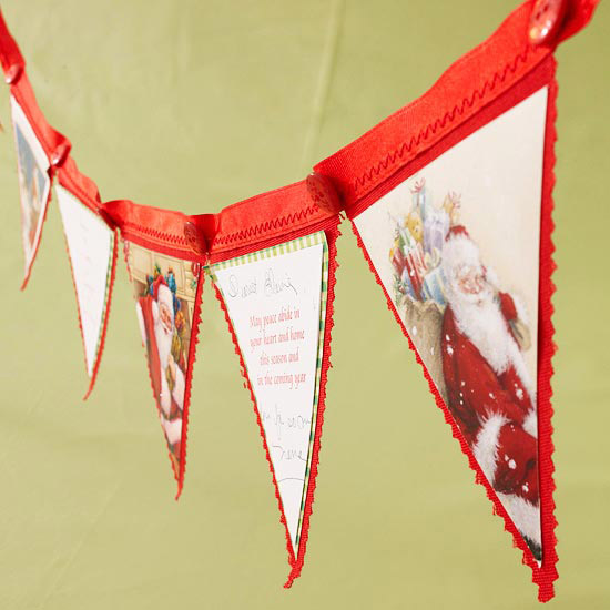 paper decoration garland festive Santa Claus banner recycle cards