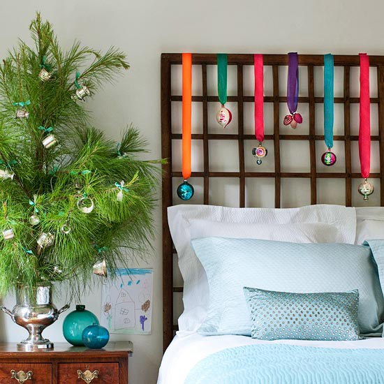 DIY bedroom colorful ribbons ornaments
