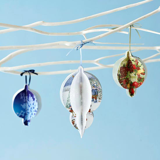 DIY tree paper ornaments recycle