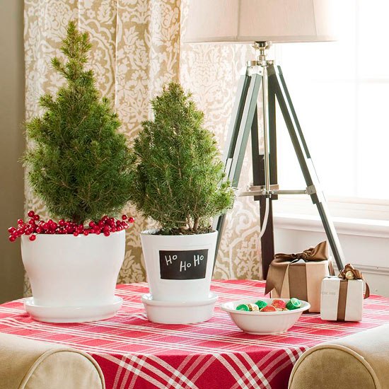 DYI easy holiday decoration tabletop christmas trees 